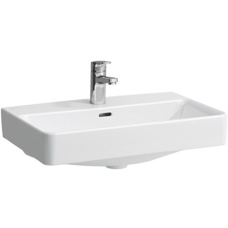Vasque à poser LAUFEN PRO S 600 x 380 mm, compacte avec trop-plein, version 1 trou robinet blanc LCC LAUFEN