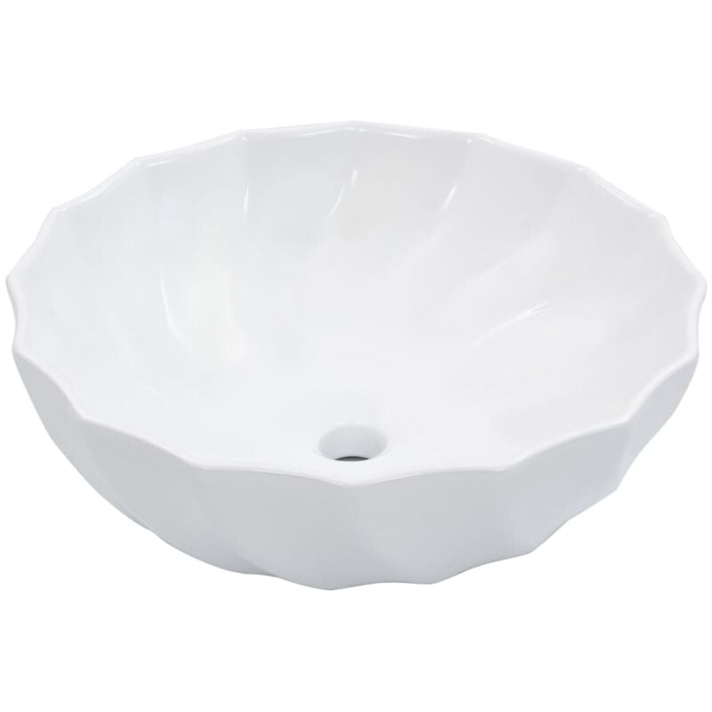 Vasque à poser Lavabo Évier à poser Bac à laver 46x17 cm Céramique Blanc CVW81486
