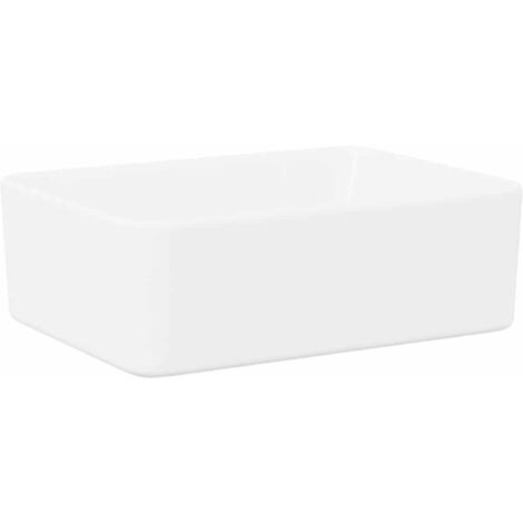 Vasque à poser - Lavabo Lave-mains - Évier 40x30x13 cm Céramique Blanc Chic-590523