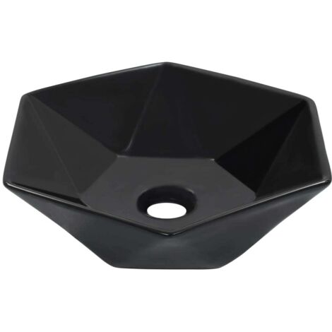 Vasque à poser - Lavabo Lave-mains - Évier 41x36,5x12 cm Céramique Noir Chic-565599