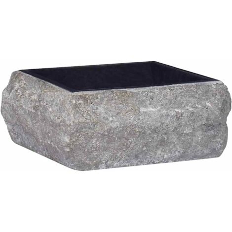 Vasque à poser - Lavabo Lave-mains - Évier Noir 30x30x13 cm Marbre Chic-325742