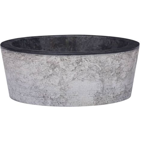 Vasque à poser Lavabo,Bac à laver,Évier Noir Ø40x15 cm Marbre CFW19791