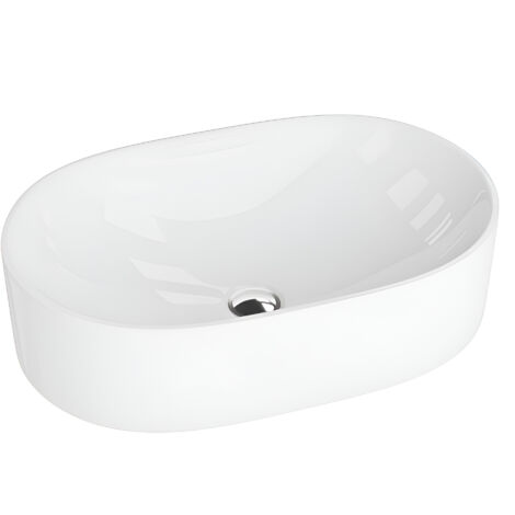 Vasque à poser LAVITA Vasque à poser élégante et compacteProduit en porcelaine de haute qualité ovale 52,5x32,5x14 cm  Blanc brillant