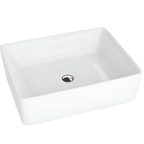 Vasque à poser LAVITA Vasque à poser élégante et compacteProduit en porcelaine de haute qualité rectangulaire 49x38x13,5 cm Blanc brillant