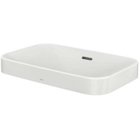Vasque à poser LF 600 mm, sans trou pour robinet, avec trop-plein blanc TOTO