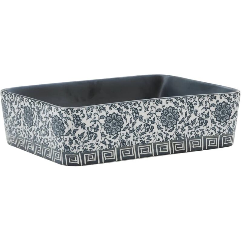 Vidaxl - Vasque à poser noir/bleu rectangulaire 46x35,5x13 cm céramique