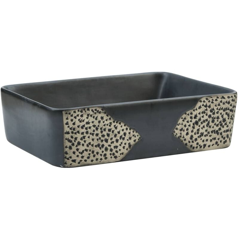 Vidaxl - Vasque à poser noir rectangulaire 46x35,5x13 cm céramique