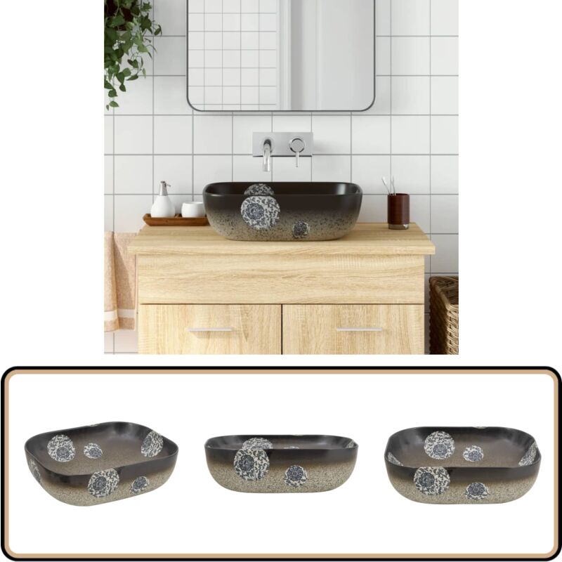 Vidaxl - Vasque à poser multicolore rectangulaire céramique - Lavabo Design - Lavabo Céramique - Lavabo Moderne - Lavabo Rectangle - Meuble Salle De