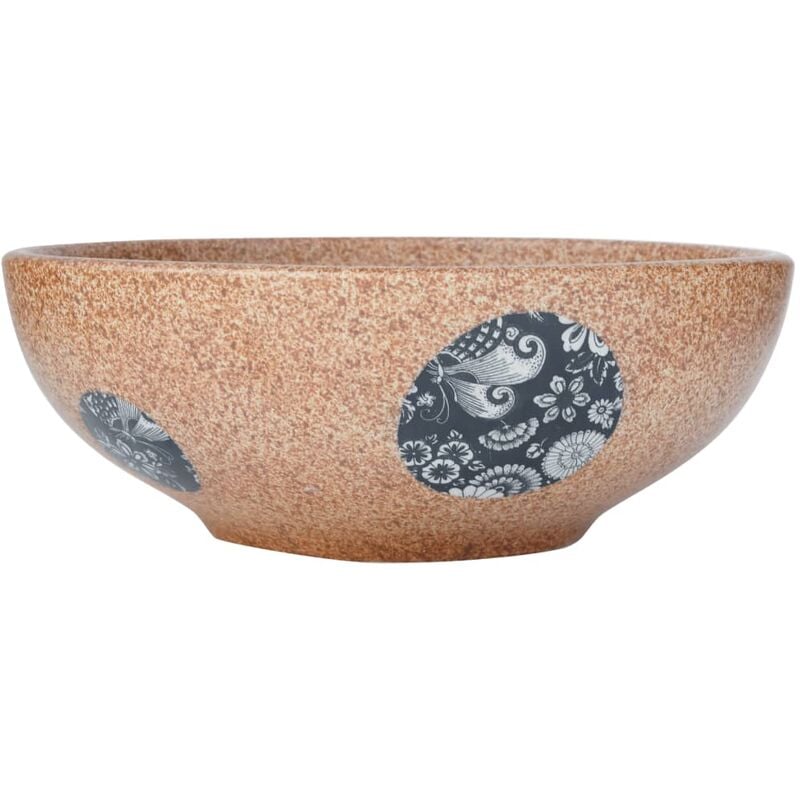 Vidaxl - Vasque à poser marron et bleu rond Φ41x14 cm céramique