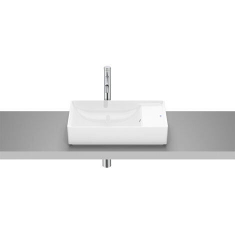 Vasque à poser Ona sur plan ou sur meuble en fineceramic, 550x345 mm Blanc brillant