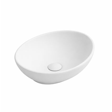 Vasque à poser ovale -40 x 33 cm -Blanc mat -VERA