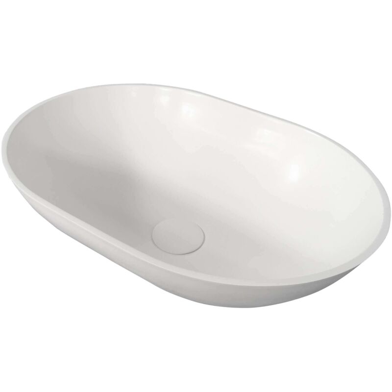 Ambra - Collection Bora - Vasque à poser ovale 47 cm en Solid surface