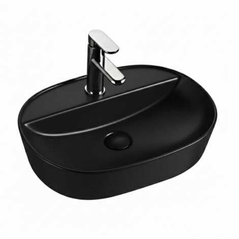 Vasque à poser ovale -50 x 38 cm -Noir -NOXA