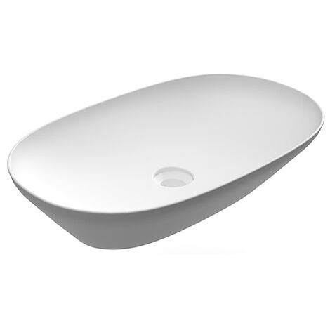 Vasque à poser ovale allongée, blanc