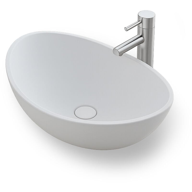 Ambra - Vasque à Poser - Ovale - Solid Surface - 42 cm - ovéa