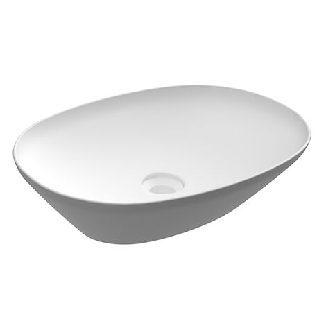 Vasque à poser ovale sans trou - 50x36 cm, blanc