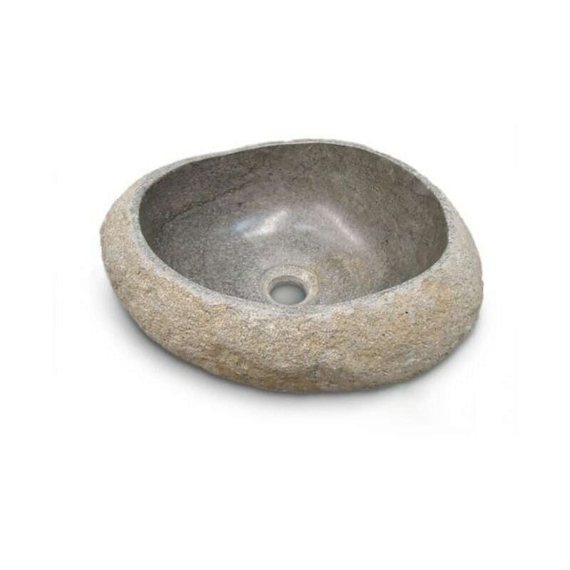 Galéo - Vasque en Pierre à Poser 40cm - Design Épuré et Élégant - Installation Facile - Matériau Durable et Naturel - Idéal pour Salle de Bain