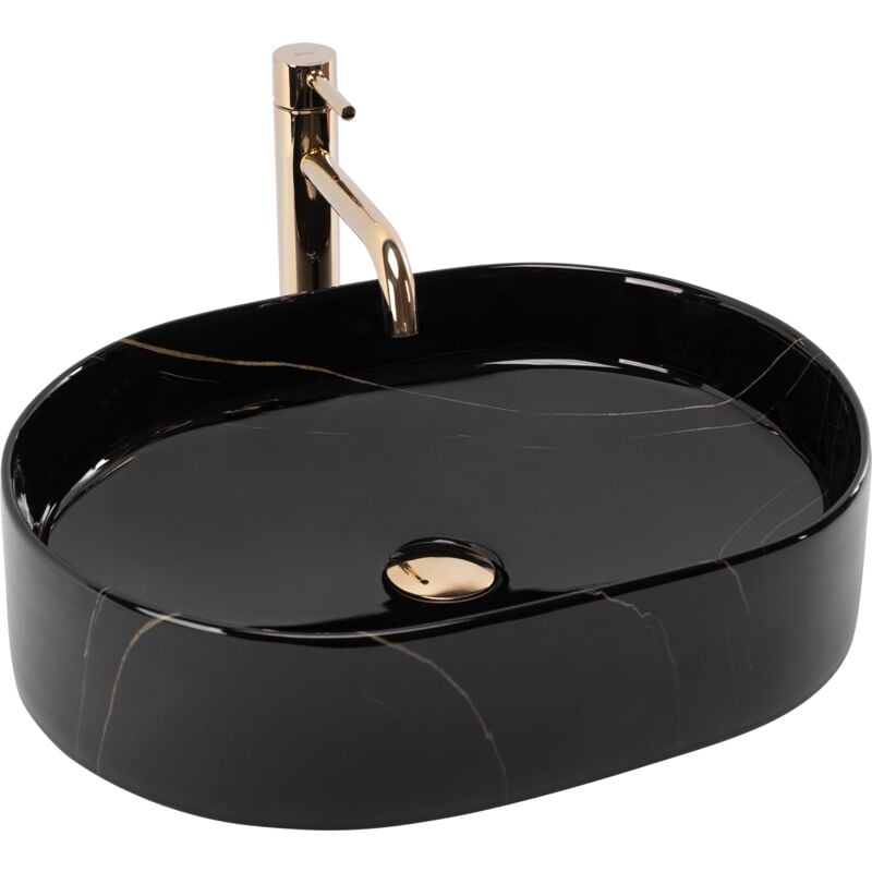 REA - Vasque à poser Nadia 50 Black Stone noir