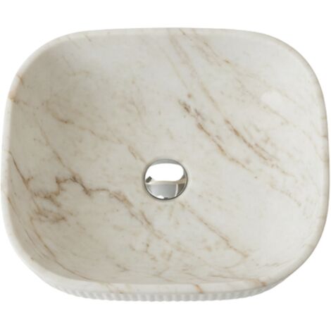 Vasque à poser rectangulaire-47 x 33 cm -Marbre mat rainurée -MARVEO