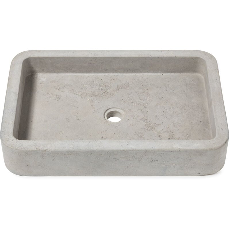 Vasque à poser rectangulaire Pierre Naturelle Atlas adouci - 60x40x10 cm - Beige