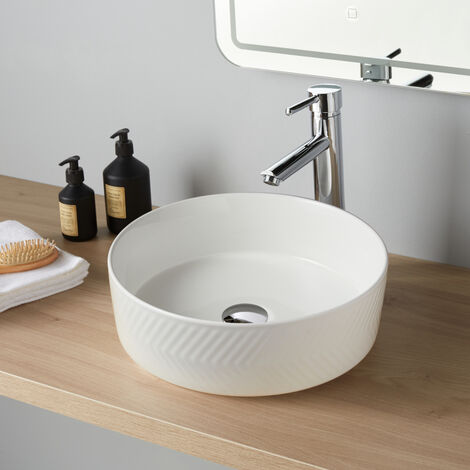 GODART Vasque à poser relief Auria ø 36cm blanche