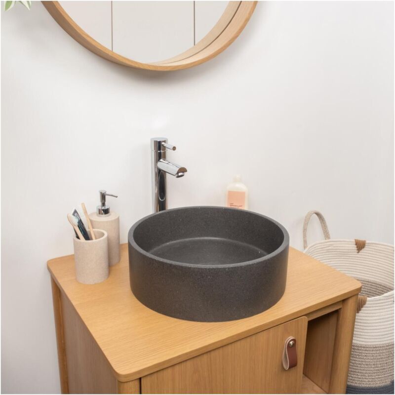 Vasque à poser ronde 36x36 cm sandy