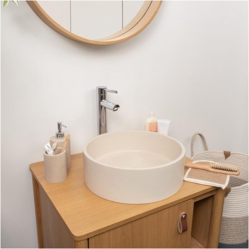 Mob-in - Vasque à poser ronde 36x36 cm sandy