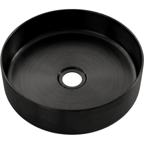 Vasque à poser ronde 37.5cm en inox noir prodond mat Essebagno Essenox