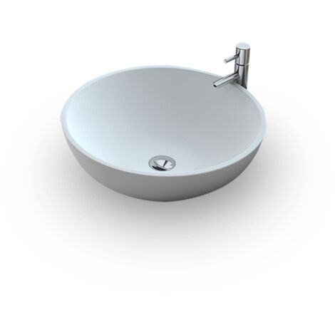 Vasque à Poser - Ronde - 50 cm - Composite Blanc - Boléa