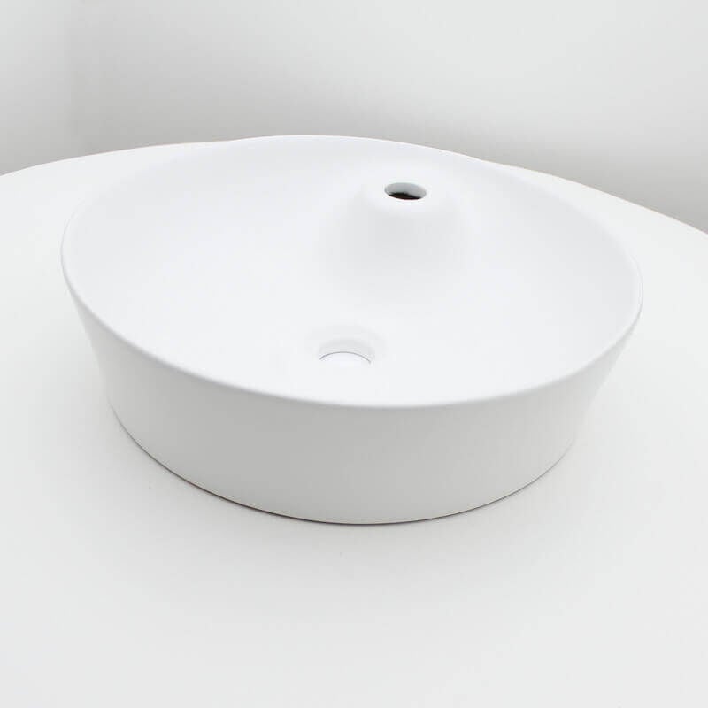 Vasque pour salle de bain Ronde - Céramique Blanc Mat - 44 cm - Lodge