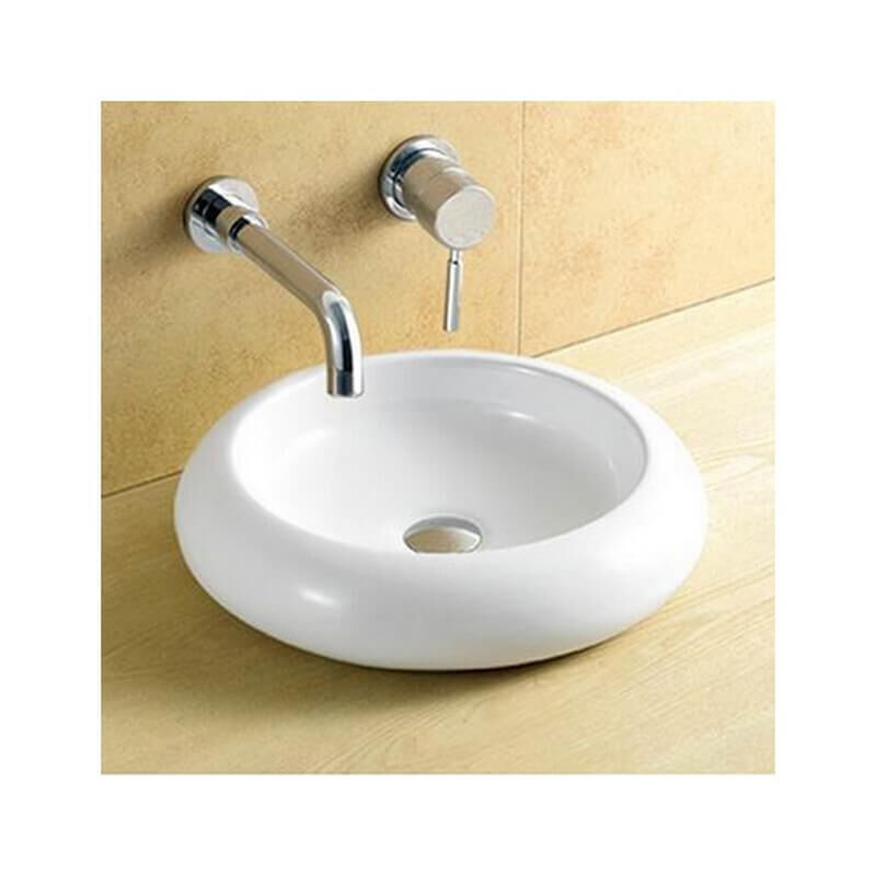 Vasque pour salle de bain Ronde - Céramique Blanche - 46 cm - Galaxie