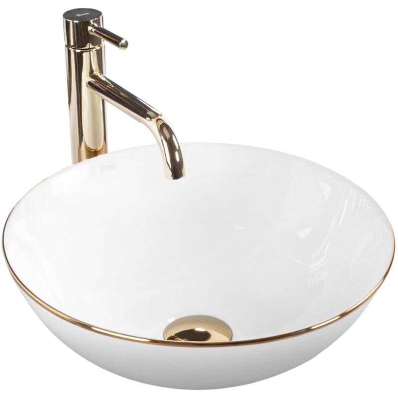 REA - vasque à poser stella white gold edge