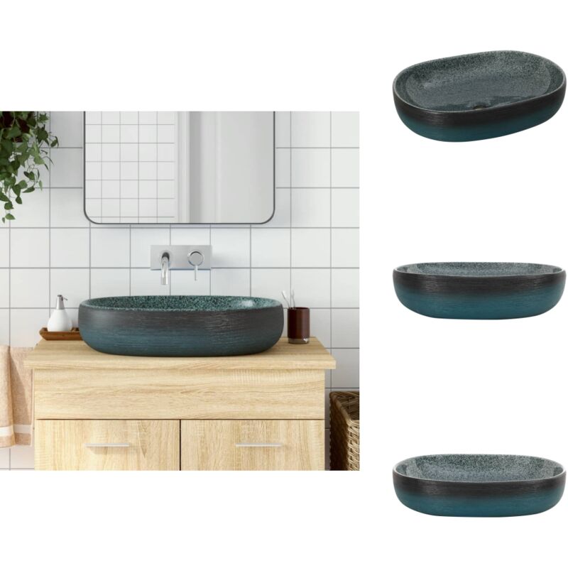 Vidaxl - Vasque à poser turquoise ovale 59x40x14 cm céramique - Lavabo - Évier - Salle De Bain - Vaisselle - Décoration Intérieure