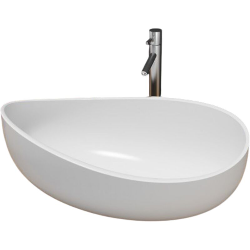 Bernstein - Vasque moderne Lavabo en fonte, Lave main à poser - 60x37x21cm - PB2001 Mat