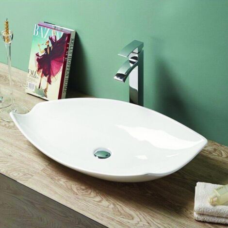 blanc Pup Up Bouchon d/évier en c/éramique pour lavabo de salle de bain sans trop-plein