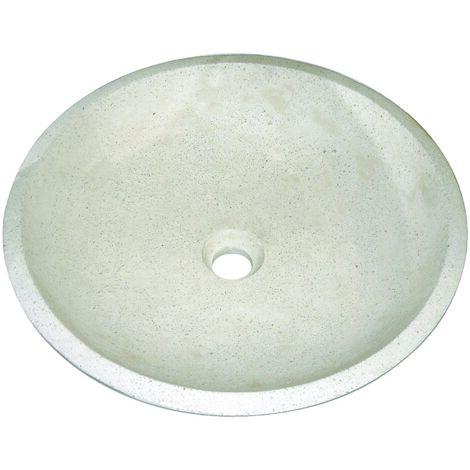 Vasque bol à poser GELA - 44cm - Crème - Terrazzo - Sans trop plein - Crème