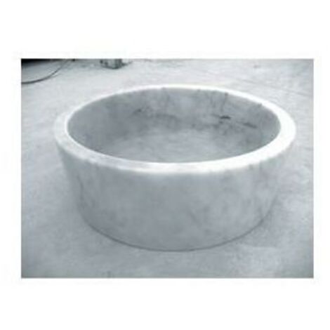 Vasque bol cylindrique à poser en pierre H15cm - Ø42cm - Ondyna UR2006