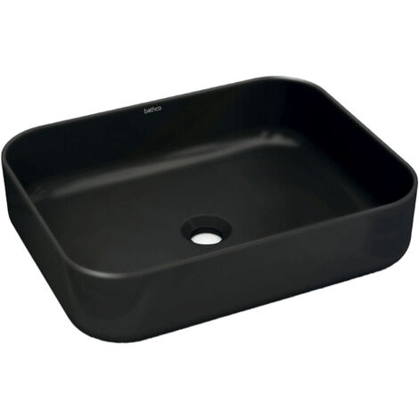 Vasque céramique à poser rectangulaire DINAN 50 - Noir Mat- L500 x l390 x H130 mm - Bathco