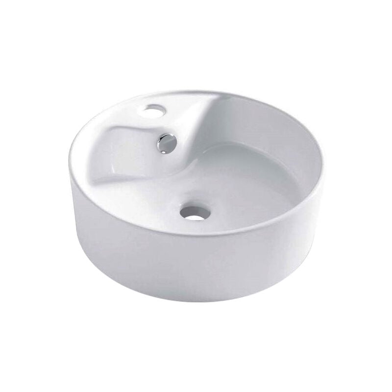 Vasque céramique circulaire VIENA - Blanc - 390 x 135 mm - Bathco