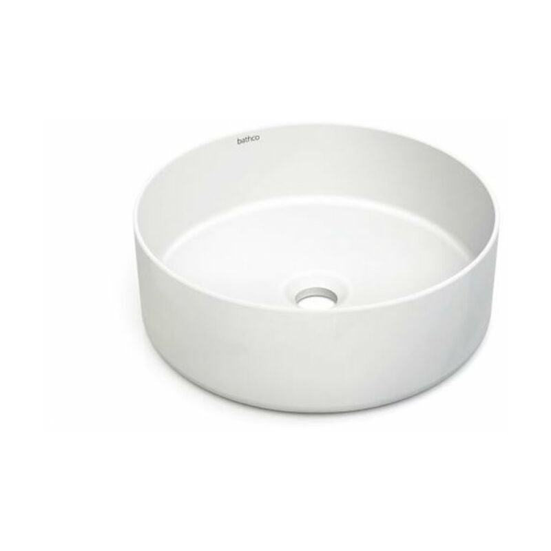 Vasque céramique à poser ronde malevich - Blanc Mat - Ø380 x H130 mm Bathco