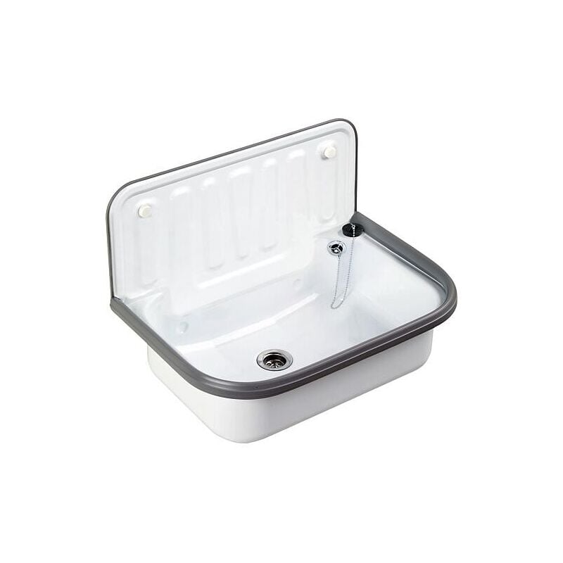 Banyo - Vasque en acier blanc, lxhxp 495 x 370 x 297, avec trop-plein