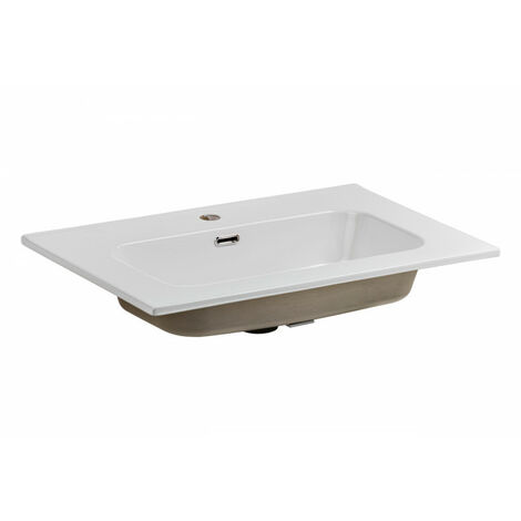 Vasque en céramique Go - 81 x 46 x 17 cm - Blanc - Livraison gratuite