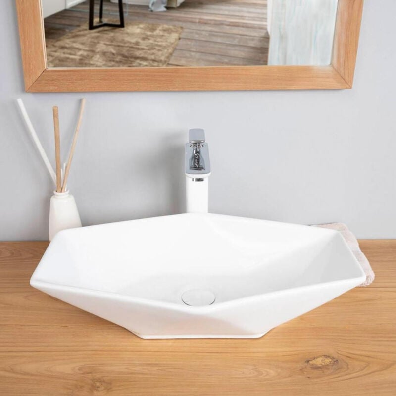 Wanda Collection - Vasque en céramique à poser Origami 57cm