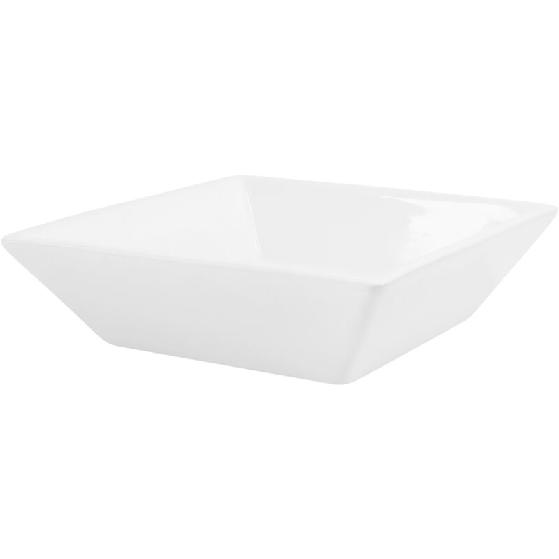 ML-Design Lavabo en Céramique Blanc Brillant, 41 x 41 x 12 cm, Carré, Vasque à Poser sur Plan de Toilette, Lave-Mains Évier pour la Salle de Bain/WC