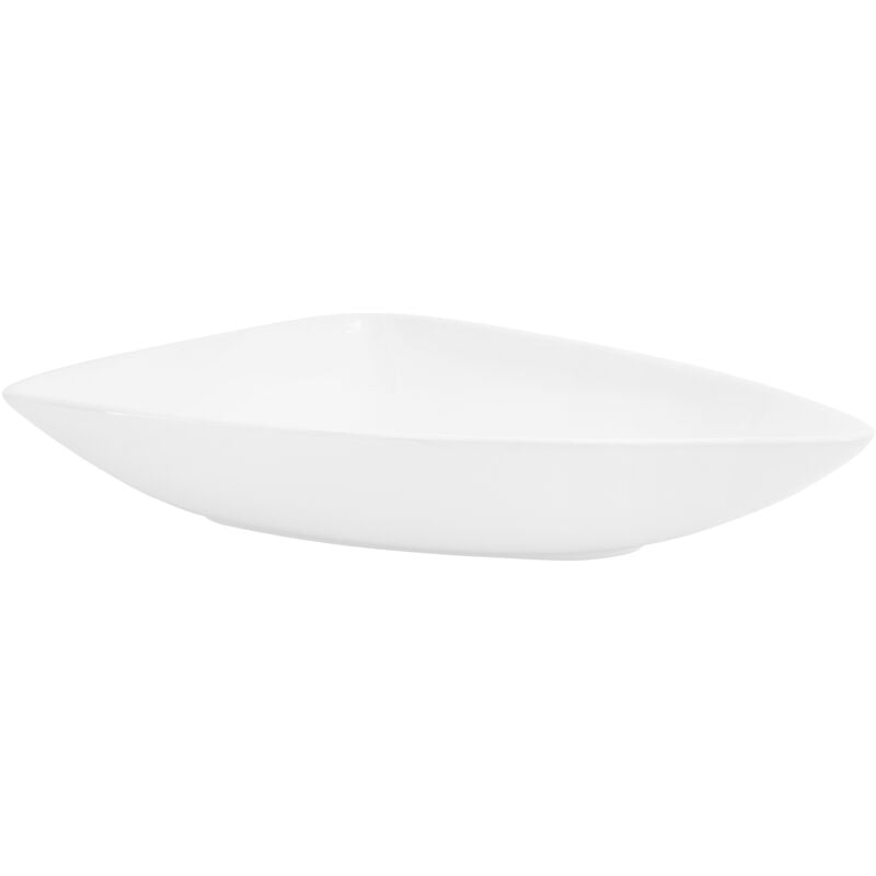 ML-Design Lavabo en Céramique Blanc, 69 x 46 x 13 cm, Triangulaire, Vasque à Poser sur Plan de Toilette, Lave-Mains Évier pour la Salle de Bain/WC