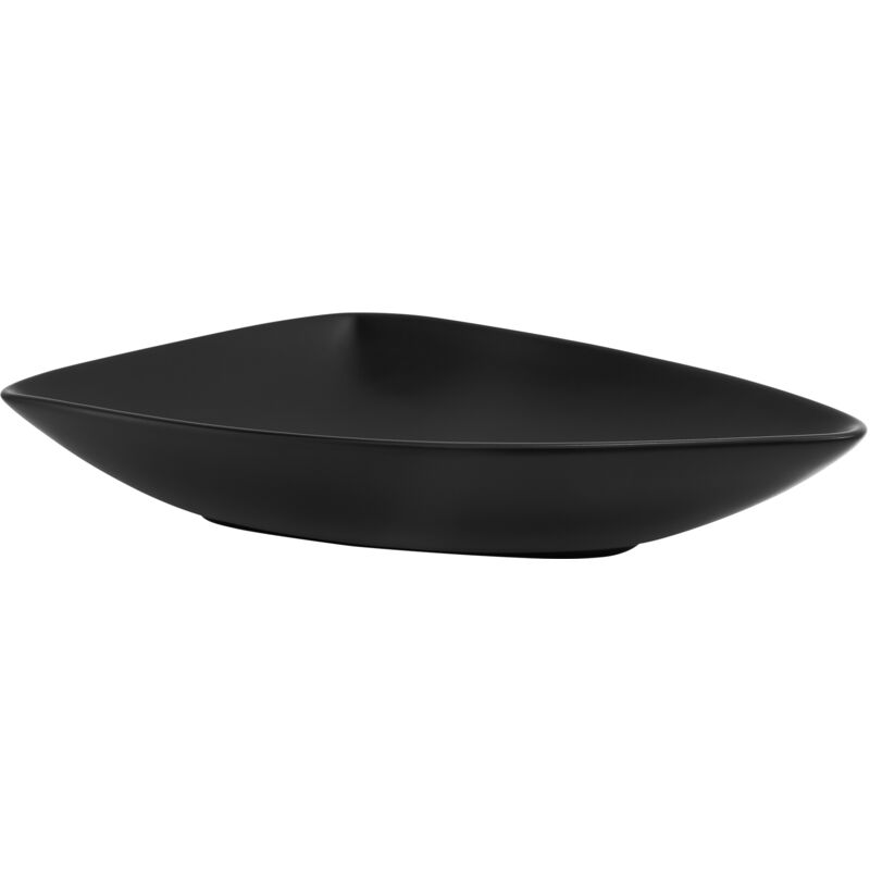 ML-Design Lavabo en Céramique Noir Mat, 69 x 46 x 13 cm, Triangulaire, Vasque à Poser sur Plan de Toilette, Lave-Mains Évier pour la Salle de Bain/WC