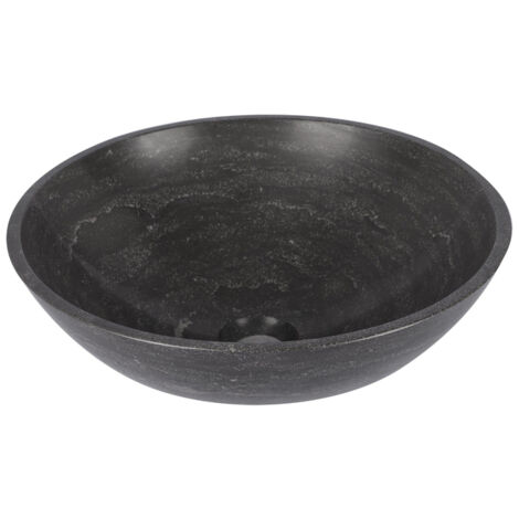 Vasque en pierre naturelle Differnz Limestone - 40x40x15cm - rond - anthracite brillant