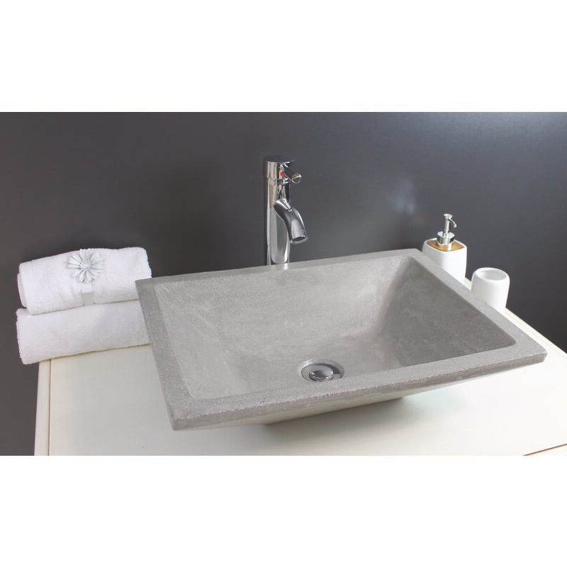 Ondee - Vasque rectangle à poser tamara - Gris - 40cm - Terrazzo - Sans trop plein