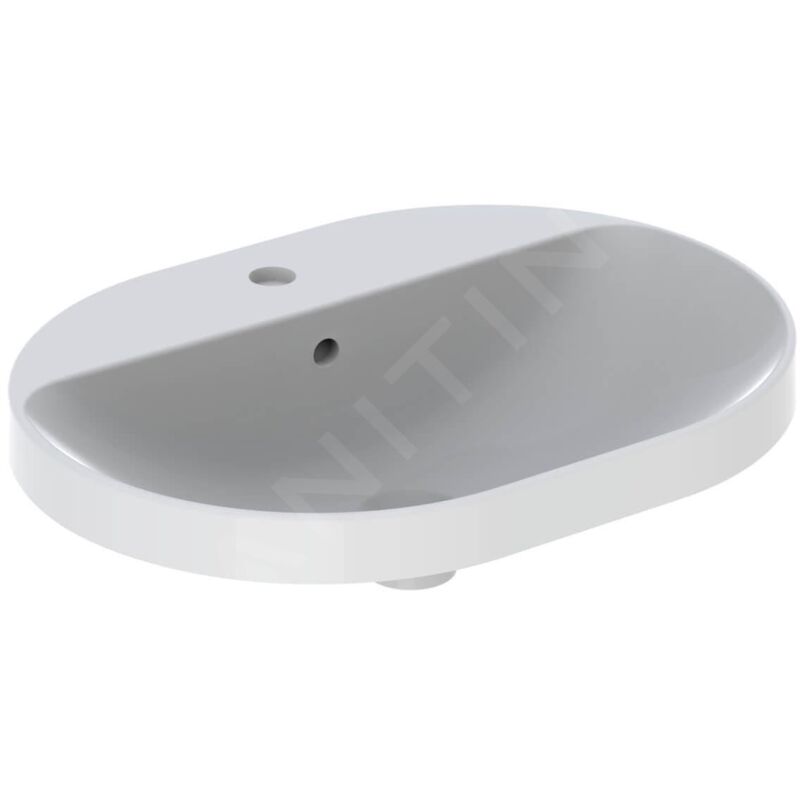 Geberit VariForm - Vasque à encastrer 600x450 mm, avec trop-plein, trou pour robinetterie, blanc 500.732.01.2