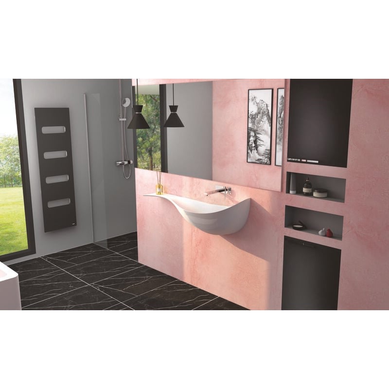 Ondee - Plan vasque de salle de bain à suspendre ivory - 120cm - Blanc - Solid Surface - Sans trop plein